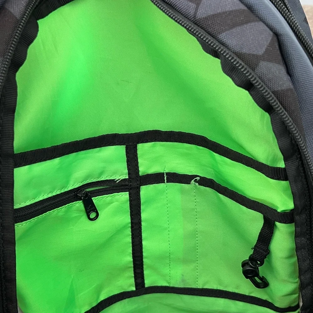 Adidas Black Geometric Pattern with Neon Green Accents Backpack - Picture 7 of 9